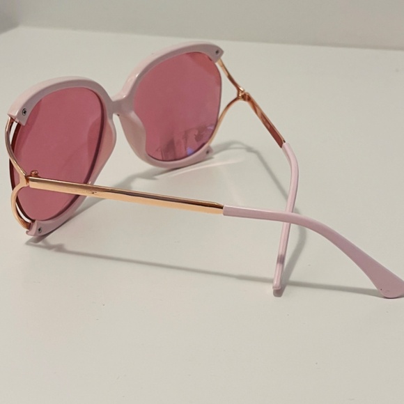 Chrome Pink and Gold Big Mirrored Square Sunglasses 59/17 141mm UV400 - Picture 11 of 11